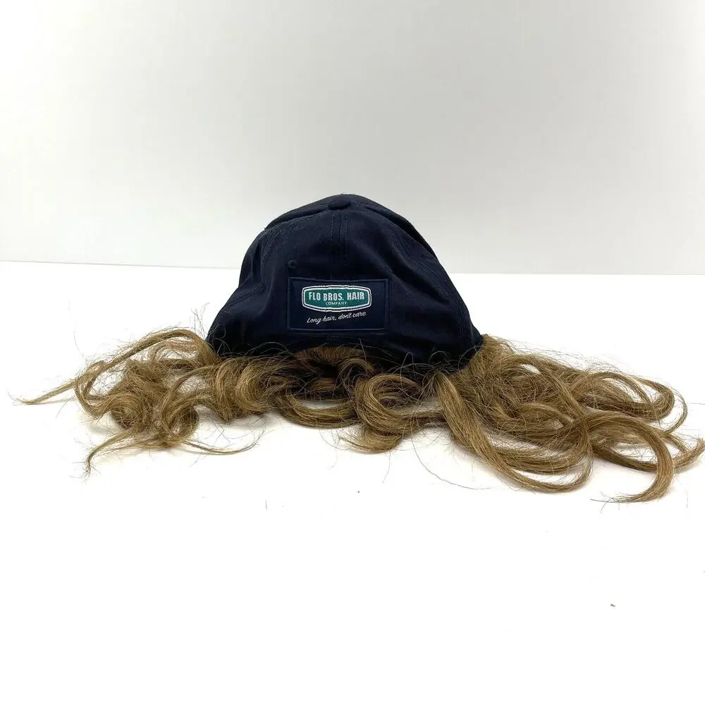 Vintage Seattle Mariners Snapback Hat Cap with Wig Long Hair Don’t Care One Size